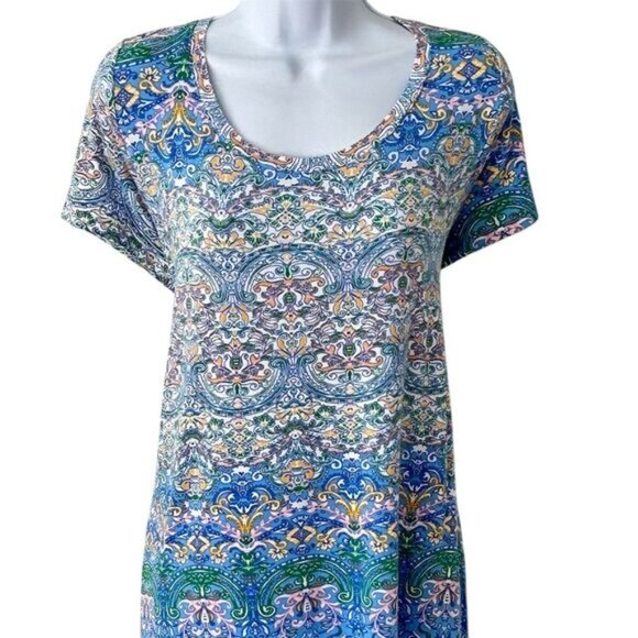 Christian Siriano Women's Plus 1X Geometric Scoop Neck Blouse Multicolor - Picture 5 of 7